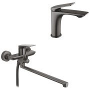 Набор смесителей для ванной Kroner Graz-GRP070 + смеситель Graz-GRP010 графит CVS30152