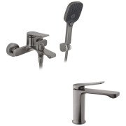 Набір змішувачів для ванної Kroner Makon-GRP060 + змішувач Makon-GRP010 графіт CVS30156