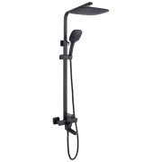 Душевая стойка Kroner KRP Edelstahl Kubus-SCH063 со смесителем и душевым гарнитуром черный CV022979