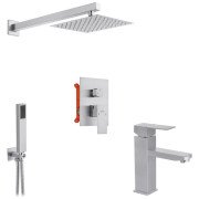 Набір 2 в 1 душова система Kroner Edelstahl Kubus-ESG082 + змішувач Edelstahl Kubus-ESG010 нікель CVS30175