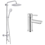 Набір 2 в 1 душова система Kroner Edelstahl Klassisch-ESG063 + змішувач для раковини Edelstahl Klassisch-ESG010 нікель CVS30204