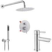 Набір 2 в 1 душова система Kroner Edelstahl Klassisch-ESG082 + змішувач для раковини Edelstahl Klassisch-ESG010 нікель CVS30205