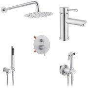 Набір 2 в 1 душова система Kroner Edelstahl Klassisch-ESG082 + змішувач Edelstahl Klassisch-ESG010 + душ гігієнічний ESG053 нікель CVS30206