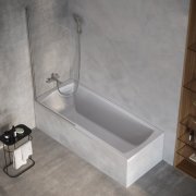 Шторка для ванни Ravak X-Point Slim XPSVS1 80х140 см профіль полірований алюміній прозоре скло X75OMC0FZ1