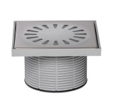 Надставка для сливного трапа Styron с решеткой Flower 146х146 мм нержавеющая сталь STY-505-FLOWER