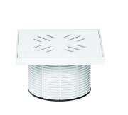 Надставка для зливного трапу Styron із решіткою 176х176 мм пластик білий STY-504-M-F