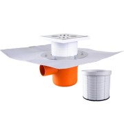 Зливний трап для душу Styron із решіткою 147х147 мм нержавіюча сталь STY-501-2