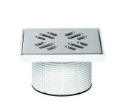 Надставка для сливного трапа Styron с решеткой 147х147 мм нержавеющая сталь STY-505