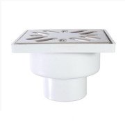Зливний трап для душу Styron з решіткою 102х102 мм нержавіюча сталь STY-509-50