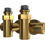 Кран угловой под ТЭН для полотенцесушителей Mario 1/2 золото сатин 4820258988754
