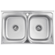 Мийка для кухні Kroner KRP Satin-5080Z08180N подвійна 80х50 см нержавіюча стальCV022822