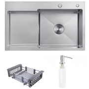 Мойка для кухни Kroner KRP Geburstet-7848RHM 78х48 см крыло слева нержавеющая сталь CV030022