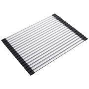 Сушарка для посуду Kroner KRP Matte-SCH4333-2 нержавіюча сталь/силікон хром/чорний CV028242