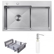 Мийка для кухні Kroner KRP Geburstet-7848LHM 78х48 см крило справа нержавіюча сталь CV030021