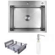 Мойка для кухни Kroner KRP Geburstet-6050HM 60х50 см с дозатором и сушилкой нержавеющая сталь CV022802
