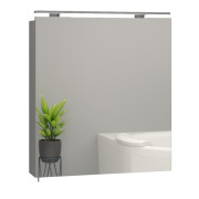 Дзеркальна шафа Sanwerk Everest 60х65 см із підсвічуванням 60 см ЛДСП сірий MV0000919