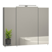 Дзеркальна шафа Sanwerk Everest 80х66,5 см з підсвічуванням 30 см ЛДСП сірий MV0000920
