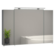 Зеркальный шкаф Sanwerk Everest 100х66,5 см с подсветкой 60 см ЛДСП серый MV0000921