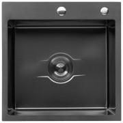 Мойка для кухни Kroner KRP Derby KD5050HM 50х50 см нержавеющая сталь черный PVD CV027240