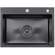 Мойка для кухни Kroner KRP Derby KD5843HM 58х43 см нержавеющая сталь черный PVD CV027241