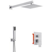 Душевая система скрытого монтажа Kroner KRP Edelstahl Kubus-ESG082 со смесителем нержавеющая сталь CV029971