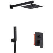 Душевая система скрытого монтажа Kroner KRP Edelstahl Kubus-SCH082 со смесителем нержавеющая сталь черный CV029972