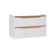 Тумба под раковину подвесная Sanwerk Liga Air 87х45,6 см МДФ белый/дерево мессина TV0000215