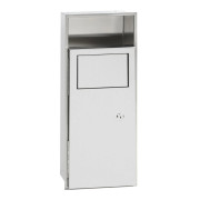 Встраиваемый контейнер для мусора Bemeta Hotel с полочкой для хранения нержавеющая сталь матовая 101015345