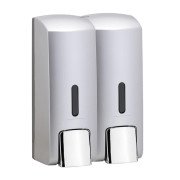 Диспенсер для жидкого мыла Bemeta Hotel двойной 2x300 мл пластик хром матовый 121209135