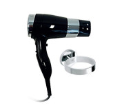 Фен с держателем Bemeta Hotel черный глянец 999433088