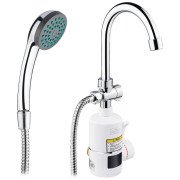 Водонагреватель проточный Kroner KRM Volt-CW190WMDS с краном и душевм гарнитуром хром/белый CV023247