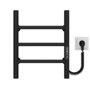 Електрична сушарка для рушників Deffi Оріон П3 400х400 праве підключення JD03 чорний C.OR.40.40.3.E.B.R.1