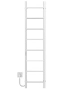 Електрична сушарка для рушників Deffi Оріон П8 300х1400 ліве підключення WD03 білий C.OR.140.30.8.E.W.L.3