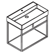 Консоль под раковину Hatria 97х44,8 см подвесная металл черный матовый BHIRS1000465020
