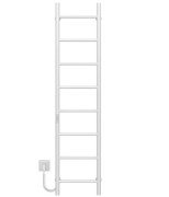 Електрична сушарка для рушників Deffi Оріон П8 300х1400 ліве підключення WD03 білий C.OR.140.30.8.E.W.L.3