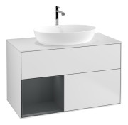 Тумба під раковину Villeroy & Boch Finion 100х50,1 см із підсвічуванням МДФ білий матовий лак/скло біле матове F771HGMT