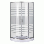 Душевая кабина Sansa 90х90 см профиль сатин/стекло прозрачное с узором lines S-90/15 (2)