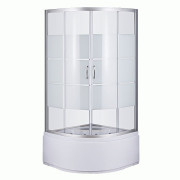 Душевая кабина Sansa 90х90 см профиль сатин/стекло прозрачное с узором lines S-90/40 (2)
