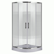 Душова кабіна Sansa 90х90 см профіль сатин/скло прозоре з візерунком SH-90/15