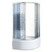 Душевая кабина Sansa 90х90 см профиль сатин/стекло прозрачное с узором мозаика серый S-90/40