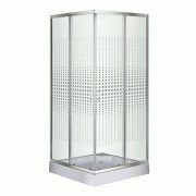 Душова кабіна Sansa 90х90 см профіль сатин/скло прозоре з візерунком мозаїка S-90S/15