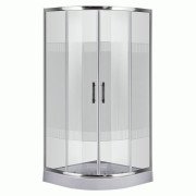 Душова кабіна Sansa 90х90 см профіль сатин/скло прозоре з візерунком SH-90/15