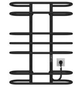Електрична сушарка для рушників Deffi Британіка П7 600х800 праве підключення JD03 чорний C.BR.80.60.7.E.B.R.1