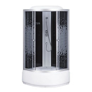 Гідробокс Sansa 100х100 см профіль сатин/скло сіре мозаїк 6690A/100-40М