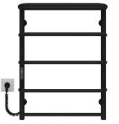 Електрична сушарка для рушників Deffi Стандарт з полицею П5 500х700 ліве підключення JD03 чорний C.SP.70.50.5.E.B.L.1