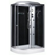 Гідромасажний бокс Fabio 120x80 см профіль сатин/скло сірий TMS-886/15 R+КПУ