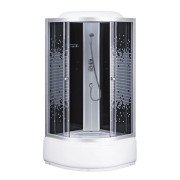 Гидробокс Sansa 90х90 см профиль сатин/стекло серое мозаик 6690A/90-40М