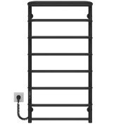 Електрична сушарка для рушників Deffi Стандарт з полицею П8 500х1000 ліве підключення JD03 чорний C.SP.100.50.8.E.B.L.1