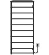 Електрична сушарка для рушників Deffi Стандарт із полицею П10 500х1200 праве підключення JD03 чорний C.SP.120.50.10.E.B.R.1