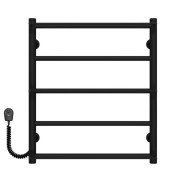 Електрична сушарка для рушників Deffi Ladder П5 500х600 ліве підключення чорний C.LK.60.50.5.E.B.R.5